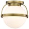 Nuvo Lakeshore 1-Light Medium Flush Natural Brass White Opal Glass 60/7781 - alternate 4